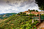 High viewpoint from Montecatini Alto in the region of Montecatini Terme; Montecatini Alto, Tuscany, Italy