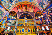 Fresken, Kathedrale der Heiligen Dreifaltigkeit, gegründet 1902; Sibiu, Siebenbürgen, Rumänien.