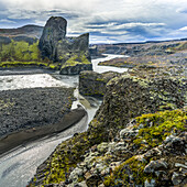 Vesturdalur Valley is an area in the North of Iceland known for its fascinating rock formations; Nordurping, Northeastern Region, Iceland