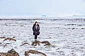 An afternoon exploring the vast snowy rugged terrain of Iceland in the wintertime; Iceland