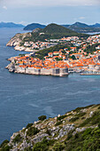 The Walls of Dubrovnik surround the old city of Dubrovnik and provide stunning scenery and vantage points around the city; Dubrovnik, Dubrovacko-neretvanska zupanija, Croatia
