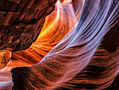 The beautiful sandstone canyons surrounding Page, Arizona. It is amazing being below the earth and seeing the surreal light filtering down into the canyon depths; Page, Arizona, United States of America