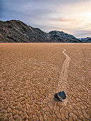 Rocks seem to move magically on the Racetrack Playa in Death Valley National Park; California, United States of America