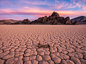 Rocks seem to move magically on the Racetrack Playa in Death Valley National Park; California, United States of America