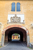 Looking through a gateway of Galle Fort, the Historic Center of the Provincial and District Capital of the city of Galle n the West Coast of Sri Lanka; Galle, Galle District, Southern Province, Sri Lanka