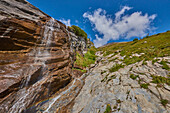 Waterfall at the Hochalpenstraße (Hochalpenstrasse) near Kaiser-Franz-Josefs-Höhe; Kärnten (Carinthia), Austria