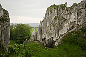 Rock Climbers In Bolechowicka Valley; Bolechowice Malopolska Poland