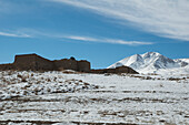 Mud House At The Hajigak Pass With The Koh-I-Baba Range As A Backdrop, Vardak Province, Afghanistan