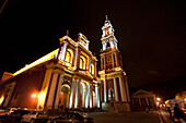 Church of San Francisco at night, Salta, Argentina