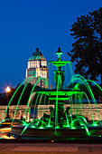 Tourny Fountain And The Price Building; Quebec City, Quebec, Canada