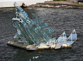 A Glass Sculpture In The Water Outside The Oslo Opera House; Oslo, Norway