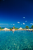 Indonesia, Lombok, Kuta, Novatel Coralia Hotel, Tourist In Swimming Pool.