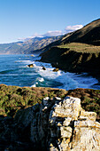 USA, California, Ocean landscape from coastline; Big Sur