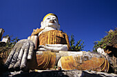 Birma (Myanmar), Inle-See, Dorf Nanthe, Nahaufnahme einer Buddha-Statue; Kyaukpygyi Paya
