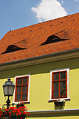 A Yellow Painted House In The Castle District; Budapest Hungary