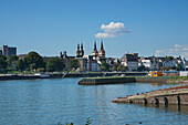 Moselle River With Steeples Of Florins Church And The Church Of Our Beloved Lady; Koblenz Rhineland-Palatinate Germany