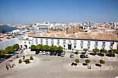 High Angle View Of The City Along The Coast; Faro Algarve Portugal