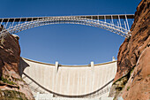 Bridge Crossing Colorado River And Glen Canyon Dam; Arizona United States Of America