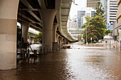 Überschwemmung in einem städtischen Gebiet; Brisbane Queensland Australien