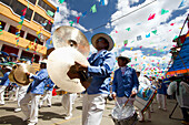 Marching Band In The Procession Of The Carnaval De Oruro, Oruro, Bolivia