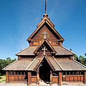 Die Stabkirche im Norwegischen Museum für Kulturgeschichte; Oslo Norwegen