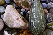 Close Up of Small Rocks at Beach, High Angle View