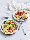 Sesame omelette and vegetable salad