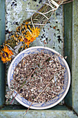 Incense bundle of local herbs and resins and incense mixture