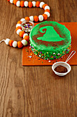 Green Halloween cake