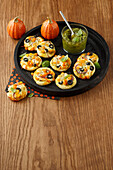 Spooky mini pizzas for Halloween