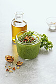 Simple vegan parsley walnut pesto