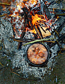Dutch oven at the campfire
