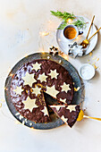 Almond chocolate cake at Christmas