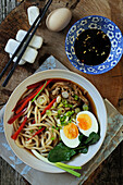 Chinese chicken soup with noodles