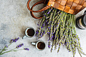 Breakfast coffee and lavender