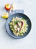 Celeriac salad with herring