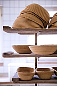 Shelf with bread bowls