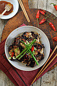 Chinese chicken wings with soy sauce and sesame seeds