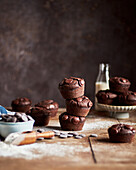 Chocolate muffins with chocolate chips