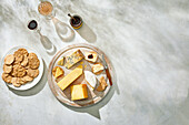 Cheese plate with crackers