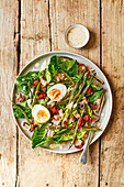 Tuna nicoise with 'charred' vegetables and kefir dressing
