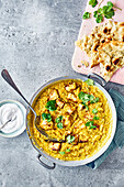 Spiced paneer dal