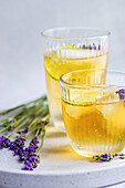 Summer cocktail with vodka and lavender