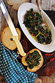 Kale with garlic and chili (Italy)