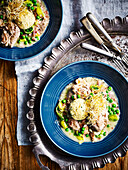 Chicken and specks stew with tarragon scones