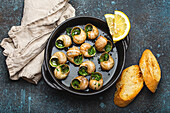 Escargots de Bourgogne (snails with garlic butter and parsley, France)