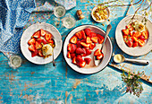 Mit Prosecco marinierte Erdbeeren