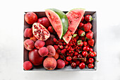 Assorted red fruits