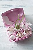 Easter decoration with eggshells as a vase