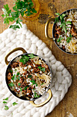 Reis mit Sauerkraut und Hackfleisch